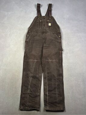 Carhartt Dark Brown Duck Bib Overalls